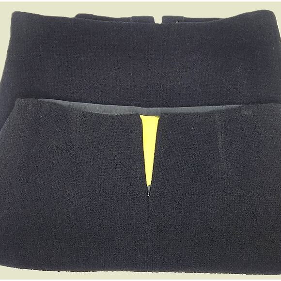 Vintage Barneys NY Pencil Skirt Black Textured Italian Wool Blend Luxury Classic - Picture 6 of 8
